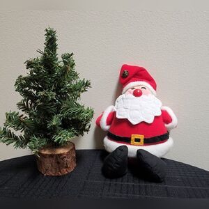 1982 Hallmark Santa Claus Felt Plush with Bean Bag Bottom & Legs